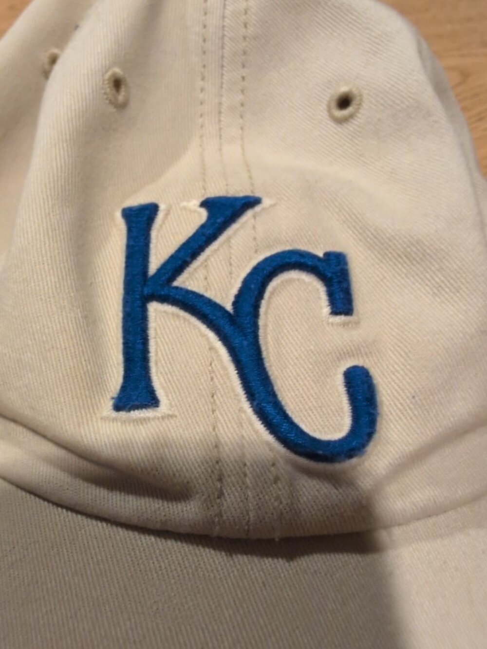 '47 Hat Mens XL Beige Baseball Kansas City Royals Cap Blue - Picture 2 of 11